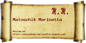 Maloschik Marinetta névjegykártya